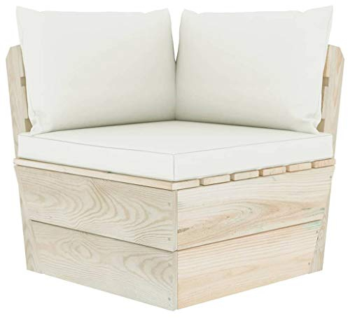 WIFESE 60x60x6 cm Palettensofa-Auflagen 3 STK. Cremeweiß Stoff Palettenkissen Sitzkissen Outdoor Rückenkissen Seitenkissen Sitzpolster Seat Cushion Universellen Design für Den Innen- & Außenbereich
