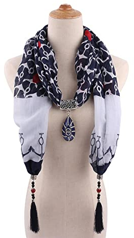 Bysonglezai Schal Damen Schals Halstuch Herren Mütze Frühling Herbst Winter Schmuck Statement Halskette Wassertropfen Anhänger Schal Damen Böhmen Halstuch Femme Accessoires Hijab 6