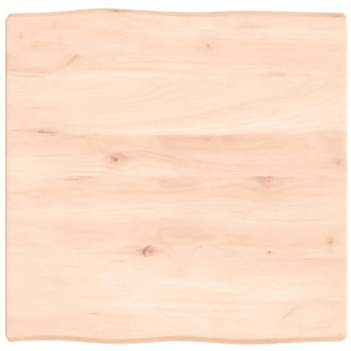 vidaXL Tischplatte, Holzplatte für Tisch Esstisch Couchtisch, Massivholzplatte Handgefertigt mit Baumkante, Ersatztischplatte, 60x60x(2-4) cm Massivholz Unbehandelt