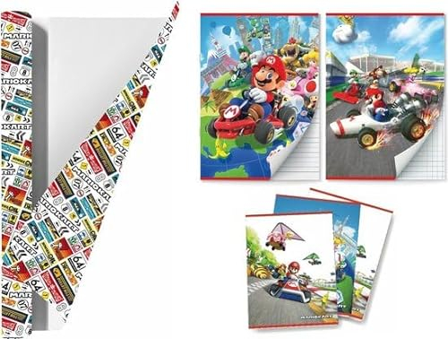 Mario Kart Schulpaket Deckpapier für Schulbücher und Hefte