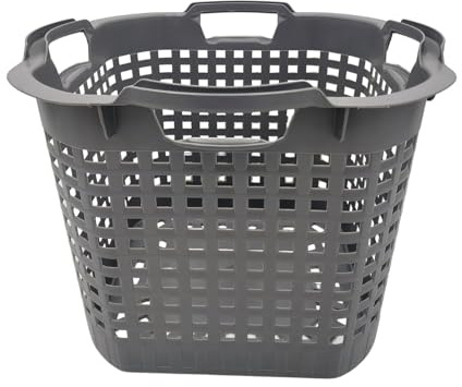 Erntekorb 25 Liter Gartenkorb Kartoffelkorb Lebensmittelecht Grau Robust | BURI, Obstkorb, Laubkorb, Wäschekorb, drehstapelbar, extrem robust, Kunststoff, Erntehelfer, vielseitig, Made in Germany