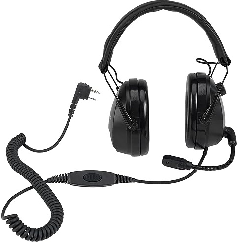 Retevis EHK012 Two Way Radio Headset with Mic,Noise Reduction,Head Volume Adjust,for Retevis RT22 RT68 RT21 H-777,Compatible with Baofeng UV-5R F8HP Walkie Talkie,2 Pin 2 Way Radio Headset(1 Pack)