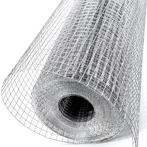 Metamesh Chicken Wire Mesh 1/2 inch 36 x 100 ft 19 Gauge - Galvanized Hardware Cloth Wire Mesh Roll Garden Fencing Welded Wire Mesh & Wire Cloth Gopher Wire