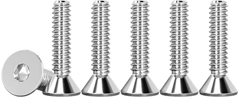 Drenky M3 X 16mm Vis à Tête Fraisée Avec Six Pans Creux en Acier Inoxydable A2 V2A Visserie Norme DIN 7991 / ISO 10642 Argent Vis Inox Filetage Complet, Lot De 50