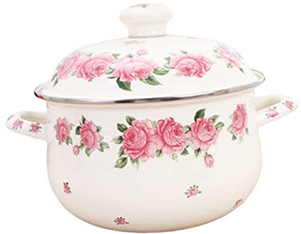 Cabilock Pratica Pentola Smaltata da Cucina Pentola per Zuppa da 20 Cm Fondo Piatto Sicura E Facile da Usare