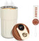 Travel Mugs, Reusable Coffee Cups Travel 450ml LED Temperature Display Smart Water Cup, 316 Stainless Steel Thermal Mug,Leakproof- for Hot & Cold Drinks (White+Coffee)