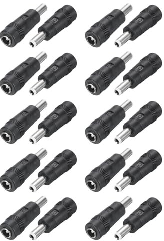 sourcing map DC Power Connector Adapter, 5 Pack 5.5x2.1mm Female Jack to 5.5x2.5mm Male Plug Universal Barrel Connector for Laptop Router