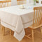 Demisland Beige Tischdecke Abdeckung Party Tischtuch Leinen Abwaschbar Tischdecke Rechteckig Party Tischdeko mit Gestickten Streifen Knitterfrei Staubdicht Table Cloth für Küche Esstisch Dekoration