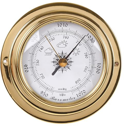 Barometer für den Innenbereich, Barometer für die Hauswand, 98 mm, analoge Wetterstation, Zifferblatt-Barometer, Außenbarometer, Wetterbarometer, für Hauswand, Angelboot, Büro-Wanddekoration