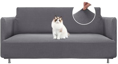 BellaHills Stretch Sofa Überzug 2 Sitzer (135-165cm), Sofaschoner rutschfest Söderhamn für Sofa, Dicke Sofabezug Für Hunde Katzen, Grau