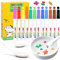 Marte Vanci Magical Water Painting Pen Floating Markers with 2 Spoon Colouring Pens Felt Tip Whiteboard Dry Erase Marker Magic Water Colour Art Pen Set Gift Doodle Christmas 12 Colours
