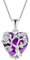 FJ Collier arbre de vie pour femme en argent sterling 925 avec pendentif en forme de cœur, arbre de vie, pierre de naissance, cadeau pour femme, Zircone cubique, Améthyste