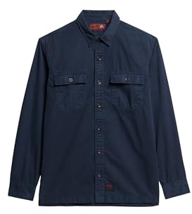 Superdry Herren Military Langarmhemd Französisch Marineblau XL