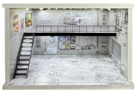 Sharplace 1/64 1/36 1/32 Garage Vitrine Hintergrund Acryl Parkplatz Modell Display Diorama, A