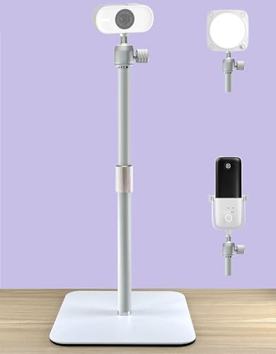 White Tabletop Stand Tripod Holder Compatible with Elgato Facecam-Neo,Facecam MK.2 webcams/Wave 3/Wave DX/Wave Neo/Key-Light/Key Light Neo/Key Light Mini