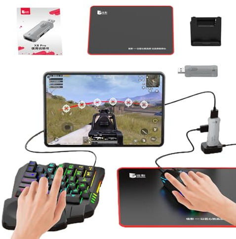 LED Tastatur Und Mäuse Ergonomisch | Mechanische Tastatur Maus Kombi Kabelgebunden, USB, RGB-Beleuchtung, Media-Tasten, Leiser , Einstellbare DPI für Büro,