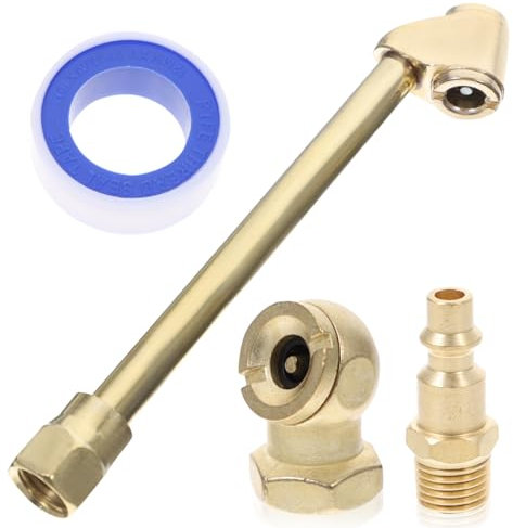 Abaodam 1satz Luftschlauch Set Aus Messing Air Chuck Set Für Reifenfüllung Inkl Adapter Und Dichtband Geeignet Für Auto Motorrad Und Luftkompressor