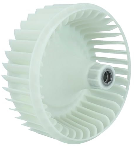vhbw Turbine de ventilation compatible avec Samsung DV80M5010KW/EE, DV80M5010QW/EN, DV80M5010QW/EC sèche-linge, séchoir - Hélice 14,8 cm blanc