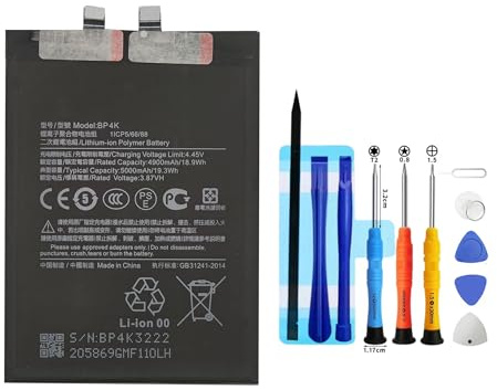 Vvuilsty BP4K Ersatzakku kompatibel mit Redmi Note 12 Pro/Poco X5 Pro AKKU mit Reparaturwerkzeug-Kits