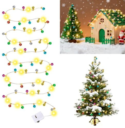 IWTBNOA Wichtel Lichterkette Miniatur Led, 2M Wichtel Zubehör, Miniatur Lichterkette Wichtelhaus Puppenhaus Zubehör Weihnachten für Weihnachtsdeko Puppenhaus Möbel Geschenk