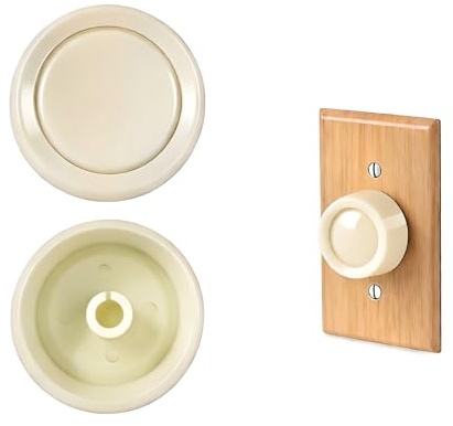 2Pcs Beige Rotary Dimmer Switch Knob - Universal Replacement for Lutron D-600p, D-603p, and Dng-600p - Easy to Install Wall Lamp Dimmer Knob Fan Control，Dimmer Knob Replacement (No Back Panel)