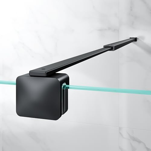 OsmanthBD Duschstabilisator aus Edelstahl 66,7-121,5 cm, Matt Schwarz | Mit 304 Edelstahl gefertigt, geeignet für 6-10 mm Glas, Quadratisch Design