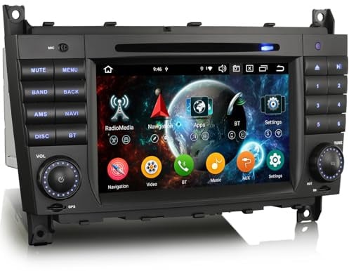 Android 14 Autoradio für Mercedes Benz C-Klasse W203 CLC Klasse W203 C180 G-Klasse W463 GPS Navi Kabellos CarPlay Android Auto WiFi Canbus Radio Bluetooth 5.1 7 Zoll Touchscreen CD/DVD 4GB+64GB