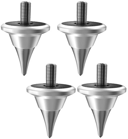 Youbones Lautsprecher-Isolations-Spike-Füße, Ständer, Dämpferkegel für HiFi-Audio-Plattenspieler, Recorder, AMP M8, Silber