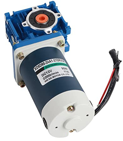 Aolidsive Motoriduttore a Vite Senza Fine, Motore CC in Acciaio Inossidabile con Riduttore, Potenza 90 W 2200 Giri/min per Applicazioni Meccaniche e Hobbistica per Interni (30 DC12V)