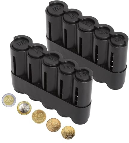 LOLANIUT Coin Holder, 2 stycken, svart, 13 x 8,2 x 3,3 cm