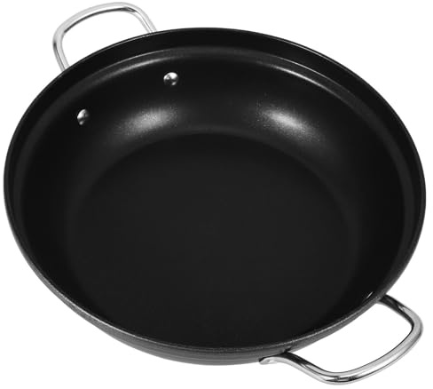 FRCOLOR Pentola Wok in Ferro Nero da Cucina con Grande Capacità, Superficie Ben Levigata e Resistente al Calore, Design Rotondo Elegante per Casa e Ristorante