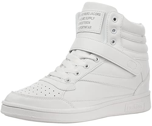 wealsex Sneakers Nascosto Zeppa Donna Scarpe da Ginnastica Alte Casual Moda (Bianco,40)