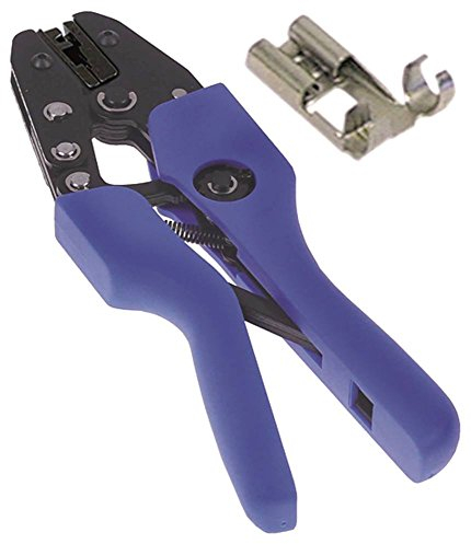 Crimpzange Ergonomic mit Übersetzung/Backen auswechselbar gewinkelt Pressbereich 0,5-2,5 mm² Kabelschuhe unisoliert