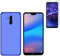 Todobarato24h Funda Compatible con Huawei Mate 20 Lite (6.3) Azul TPU Lisa Silicona + Protector Cristal Templado