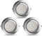 LAMPAOUS Led Einbauleuchten Küchenlampen Dimmbar Neutralweiss 4000K 12V DC Schranklampen Kabinett Vitrineleuchten Rund 9 SMD 160LM 2 Watt Pro Stück insgesamt 6 Watt Edelstahl gebürsted 3er Pack