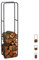 Relaxdays Leñera de Exterior, Soporte de Almacenamiento Madera, Acero, Interior, Registro de Leña, 150x40 cm, Antracita