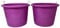 HOMZ Aufbewahrungseimer für drinnen und draußen, mit Seilgriffen für Sportgeräte, Partykühler, Gartenarbeit, Spielzeug und Wäsche, Orchideenviolett (2 Stück)