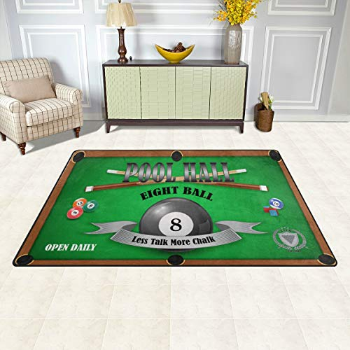 BKEOY Teppich für große Fläche, Billard-Sport-Muster, für Schlafzimmer, Wohnzimmer, Esszimmer, Küche, Innenbereich, Fußmatte, Teppich, 152 x 99 cm