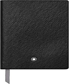 Montblanc Notizbuch Fine Stationery, schwarzer Ledereinband, linierte Seiten, 14x9cm, 118036