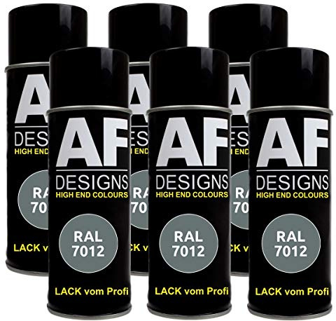 Alex Flittner Designs Spraydose RAL7012 BASALTGRAU seidenmatt, seidenmatt | 6er Pack RAL Spraydosen a 400 ml pro Dose