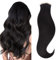 hotbanana Tape in Extensions Echthaar, 35cm Tape Extensions Echthaar 14 Zoll 20 Stück 50g Natürliches Schwarz Echthaar Extensions Tape Gerade Remy Echthaar Tape Extensions