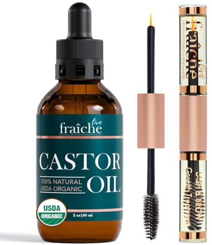 Organic Castor Oil Eyelash Growth Serum, Eyebrow Lash Serum for Hair Growth