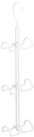 Relaxdays Handtaschenbügel 6 Haken, platzsparende Handtaschen Aufbewahrung, Taschenhaken Metall, Taschenhalter, weiß