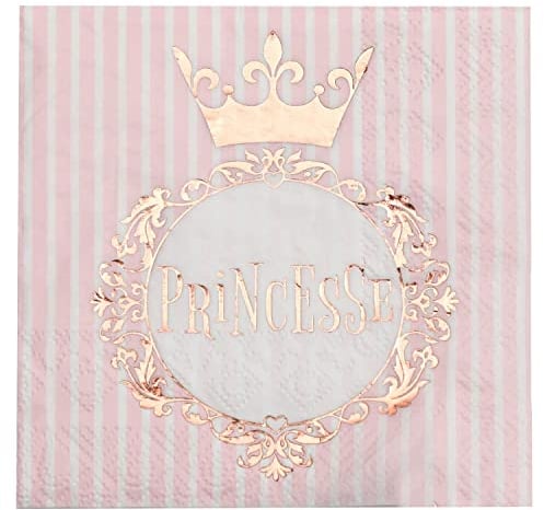 Santex 20 Servietten Krone Prinzessin 25 cm Rose Gold