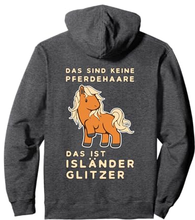 Islandpferd Isländer Island Pony Keine Pferdehaare Glitzer Pullover Hoodie