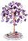 CrystalTears Feng Shui Deko Lebensbaum Handgefertigt Wire Wrap Trommelsteine Kristallbaum mit Achat Basis Dekoration Wohnzimmer Büro Tisch/Amethyst