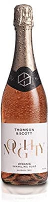 Thomson & Scott Noughty, Alcohol Free, Organic Sparkling Rosé, Low-Sugar, Halal Certified, Vegan - Great Gift for Expecting and New Mums, Birthdays, Anniversaries - 75cl
