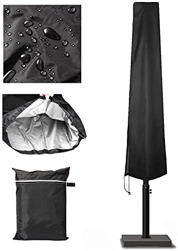 COOSOO Parasol Cover Patio Cantilever Umbrella Cover Waterproof Oxford Fabric Outdoor Garden Parasol Cover with Zip and Drawstring (79×12×20in/200×30×50cm) Multipurpose Umbrella Cover