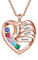 ALBERTBAND Collana Personalizzata in Argento 925 Ciondolo a Cuore con Nomi Incisione Collana per Donna Madre Figlia Regalo per Festa Della Mamma San Valentino (oro rosa-5pietre)