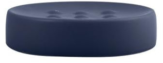 Spirella Porte-Savon décoratif Aspect Pierre pour Salle de Bain - Dimensions : 11 x 11 x 3 cm - Bleu Mat